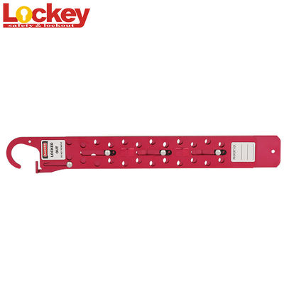 Prolongar 24 buracos deslizantes Long Lock Out Tag Out Hasp com 24 fechaduras em vermelho